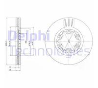 2x Disco freno ventilato BG3559 DELPHI per MAZDA FORD