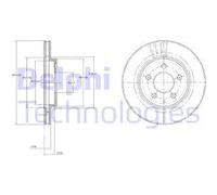 2x Disco freno ventilato BG3594 DELPHI per CHRYSLER DODGE PLYMOUTH