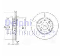 2x Disco freno ventilato BG3658 DELPHI per VW AUDI