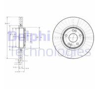 Delphi Disco freno BG3688 - anteriore ventilato - kit coppia 2 pezzi per Renault Laguna II