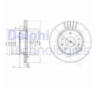 2x Disco freno ventilato BG3702C DELPHI per LAND ROVER FREELANDER I