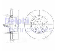 2x Disco freno ventilato BG3716 DELPHI per CHRYSLER JEEP DODGE