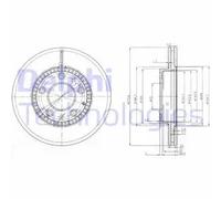 2x Disco freno ventilato BG3724 DELPHI per MAZDA 626 V Station Wagon PREMACY