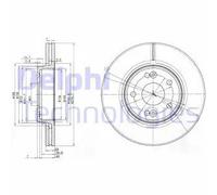 Delphi Disco freno BG3733 Kit coppia ventilato anteriore per Renault Laguna II Grandtour
