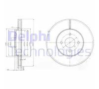 Delphi Disco freno BG3742 – Anteriore ventilato 300 mm per Ford Focus I