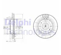 2x Disco freno ventilato BG3750 DELPHI per HYUNDAI KIA
