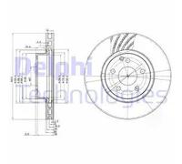 2x Disco freno ventilato BG3756 DELPHI per MERCEDES-BENZ CLS