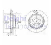 2x Disco freno ventilato BG3758 DELPHI per MERCEDES-BENZ CLS LK