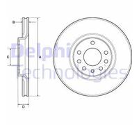 Delphi Dischi freno BG3770C anteriore ventilato - 2 pezzi