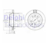 2x Disco freno ventilato BG3775C DELPHI per PORSCHE VW AUDI