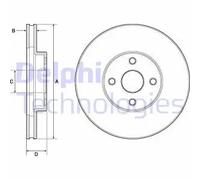 Delphi Dischi freno BG3780 anteriori ventilati kit coppia per Toyota Corolla
