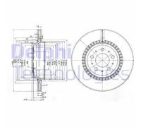 2x Disco freno ventilato BG3782C DELPHI per VOLVO XC90 I XC90 I VAN