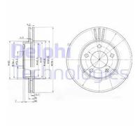 2x Disco freno ventilato BG3792 DELPHI per MAZDA FORD FORD USA
