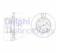 Dischi freno DELPHI BG3794 anteriore, ventilato, 2 Pezzo