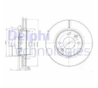 Delphi Disco freno BG3800 ventilato kit coppia anteriore per KIA Carens I