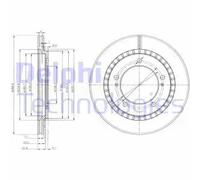Delphi Disco freno BG3820 ventilato anteriore per Suzuki Grand Vitara I 2 pezzi
