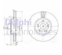 2x Disco freno ventilato BG3823 DELPHI per TOYOTA CELICA Coupé
