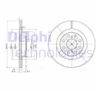 Dischi freno DELPHI BG3825 posteriore, ventilato, 2 Pezzo