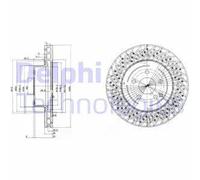 Delphi Disco freno BG3827 Ventilato Anteriore Kit coppia per Mercedes-Benz Classe S e Classe C Coupé