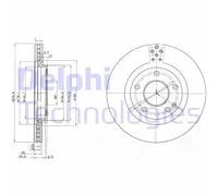 2x Disco freno ventilato BG3829 DELPHI per MERCEDES-BENZ