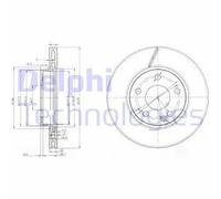 2x Disco freno ventilato BG3845C DELPHI per MERCEDES-BENZ CLASSE B Sports Tourer