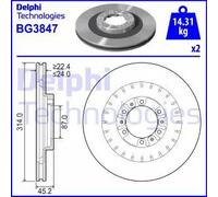 DELPHI BG3847 Disco freno