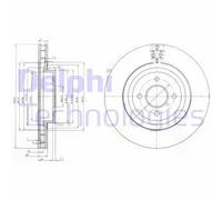 2x Disco freno ventilato BG3852 DELPHI per FORD FOCUS I