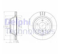 2x Disco freno ventilato BG3894 DELPHI per VW TOUAREG MULTIVAN T5