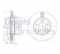 2x Disco freno ventilato BG3909 DELPHI per MERCEDES-BENZ Sports Tourer