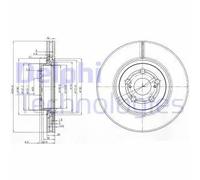 2x Disco freno ventilato BG3914 DELPHI per TOYOTA AVENSIS Familiare AVENSIS