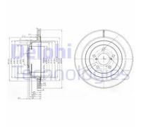 2x Disco freno ventilato BG3931 DELPHI per SUBARU IMPREZA Tre volumi LEGACY IV