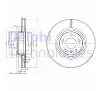 2x Disco freno ventilato BG3939 DELPHI per AUDI A6 C6 A6 C6 Avant A6 Allroad C6