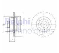 2x Disco freno ventilato BG3946 DELPHI per HYUNDAI ATOS