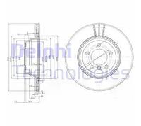 2x Disco freno ventilato BG3959 DELPHI per BMW 3 3 Touring 3 Coupé 1 3 Cabriolet