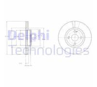 2x Disco freno ventilato BG3966 DELPHI per MAZDA MX-5 II