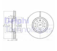 2x Disco freno ventilato BG3973 DELPHI per OPEL SAAB