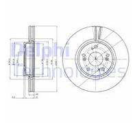 2x Disco freno ventilato BG3978 DELPHI per HONDA ACCORD VII Tourer ACCORD VII