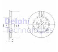 2x Disco freno ventilato BG4000 DELPHI per CHRYSLER DODGE