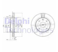 2x Disco freno ventilato BG4003 DELPHI per CHEVROLET DAEWOO