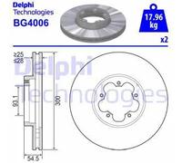 2x Disco freno ventilato BG4006 DELPHI per FORD TRANSIT Autobus TRANSIT Furgone