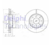 2x Disco freno ventilato BG4016 DELPHI per KIA CERATO I Tre volumi