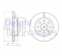 2x Disco freno ventilato BG4019 DELPHI per KIA RIO I Hatchback RIO I Tre volumi