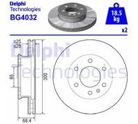 2x Disco freno ventilato BG4032 DELPHI per MERCEDES-BENZ VW