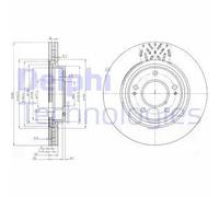 2x Disco freno ventilato BG4034 DELPHI per MITSUBISHI GRANDIS