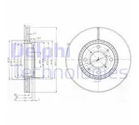 Discofreno BG4049C DELPHI per OPEL SUZUKI