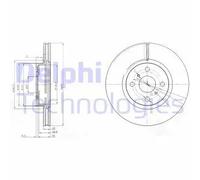 2x Disco freno ventilato BG4054 DELPHI per TOYOTA YARIS