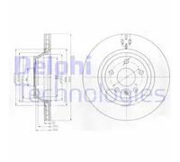 2x Disco freno ventilato BG4090 DELPHI per AUDI TT A3 TT Roadster