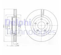 2x Disco freno ventilato BG4109C DELPHI per NISSAN X-TRAIL II JUKE X-TRAIL VAN
