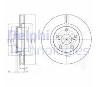 Delphi Disco freno BG4114C anteriore ventilato 2 pezzi per Toyota Lexus