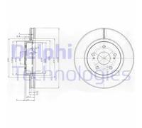 Dischi freno DELPHI BG4131 anteriore, ventilato, 2 Pezzo